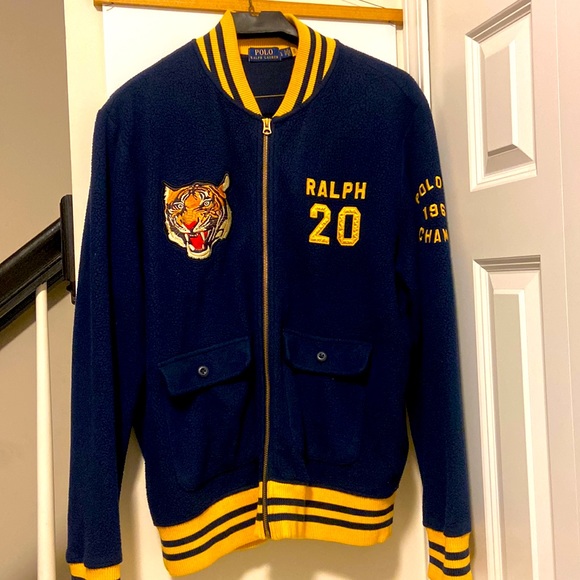 Men’s Large Ralph Lauren Polo Fleece  Varsity Jacket. - Picture 2 of 8